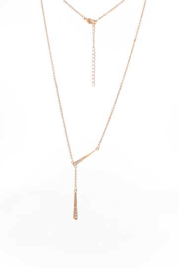 Golden Sleek Drop Pendant Necklace