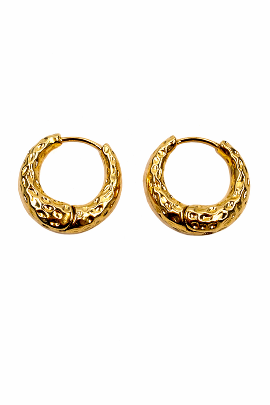 Gold Textured Hoop Earrings