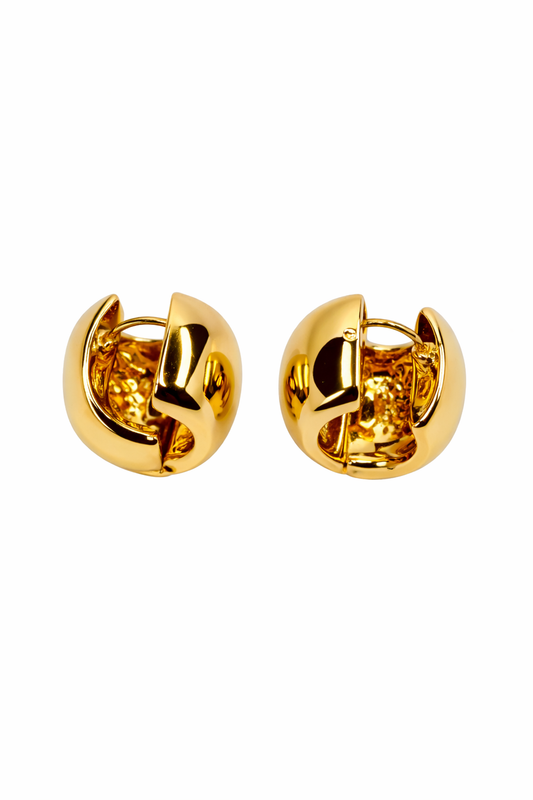 Gold-Tone Chunky Dome Stud Earrings