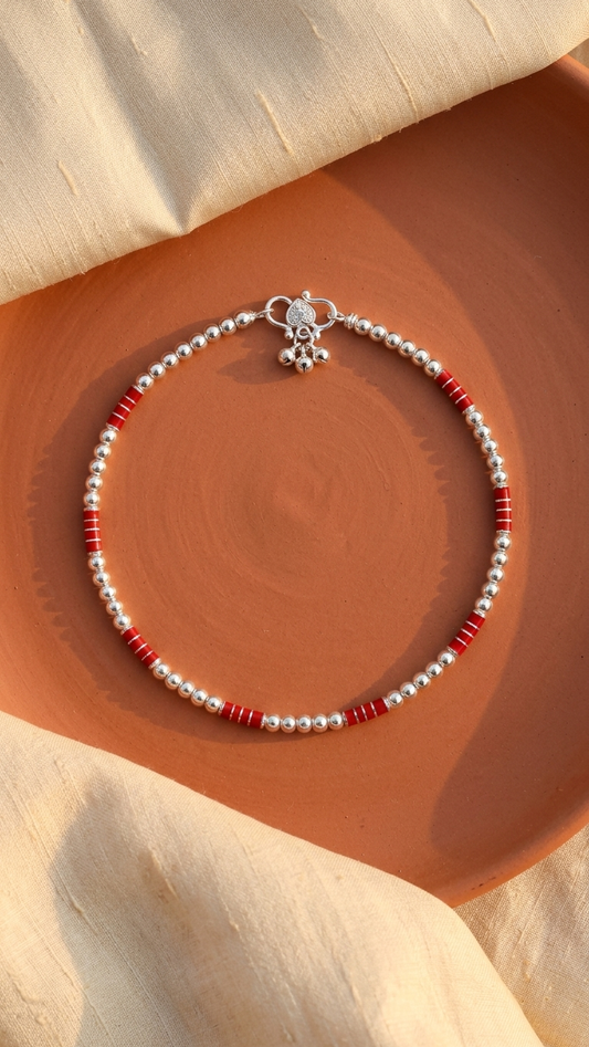 Scarlet Silver Toe Anklet
