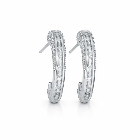 Crystal Curve Hoop Earrings