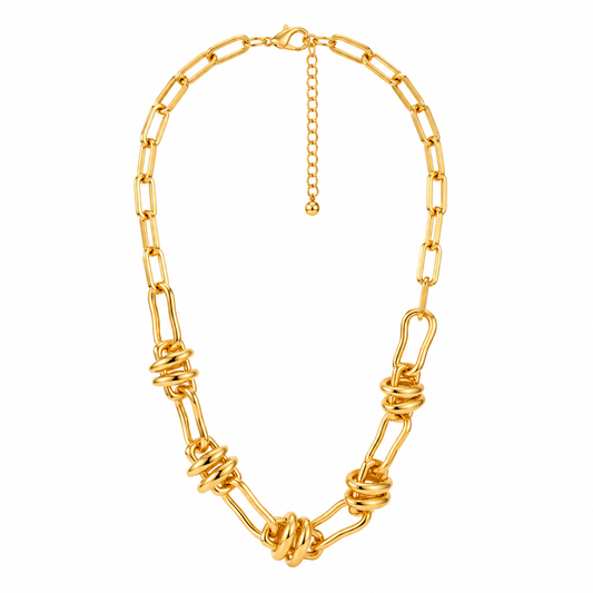 Gold Plated Chunky Link Statement Necklace