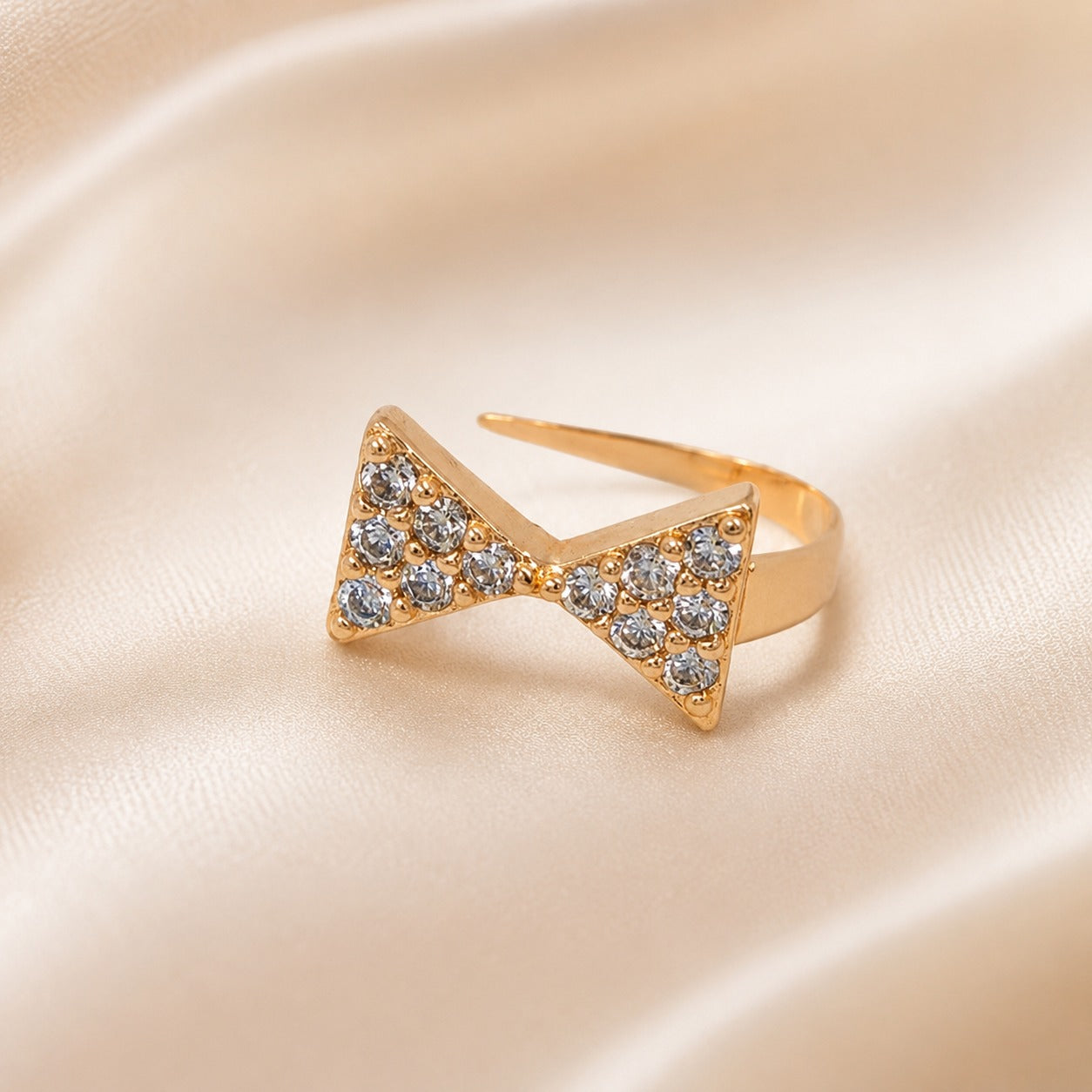 Pusha Rose Gold Latest Stylish Bling Bow Nose Pin - photo 2