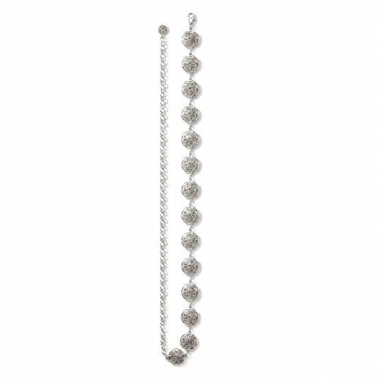 Silver-Tone Circular Engraved Disc Waist Chain (Kamarband)