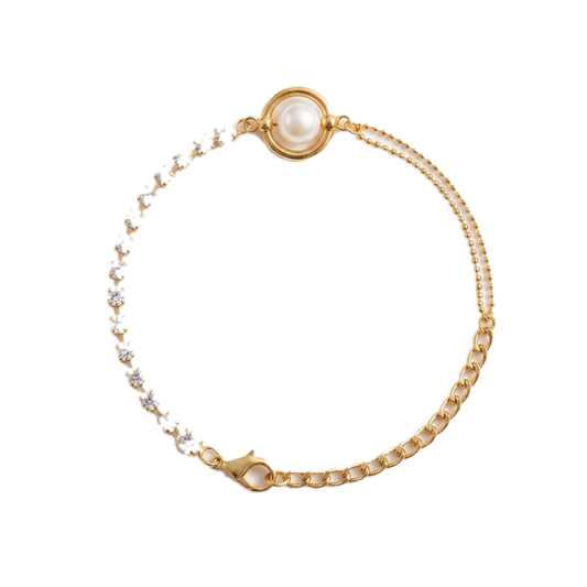 Elegant Pearl & Crystal Chain Anklet