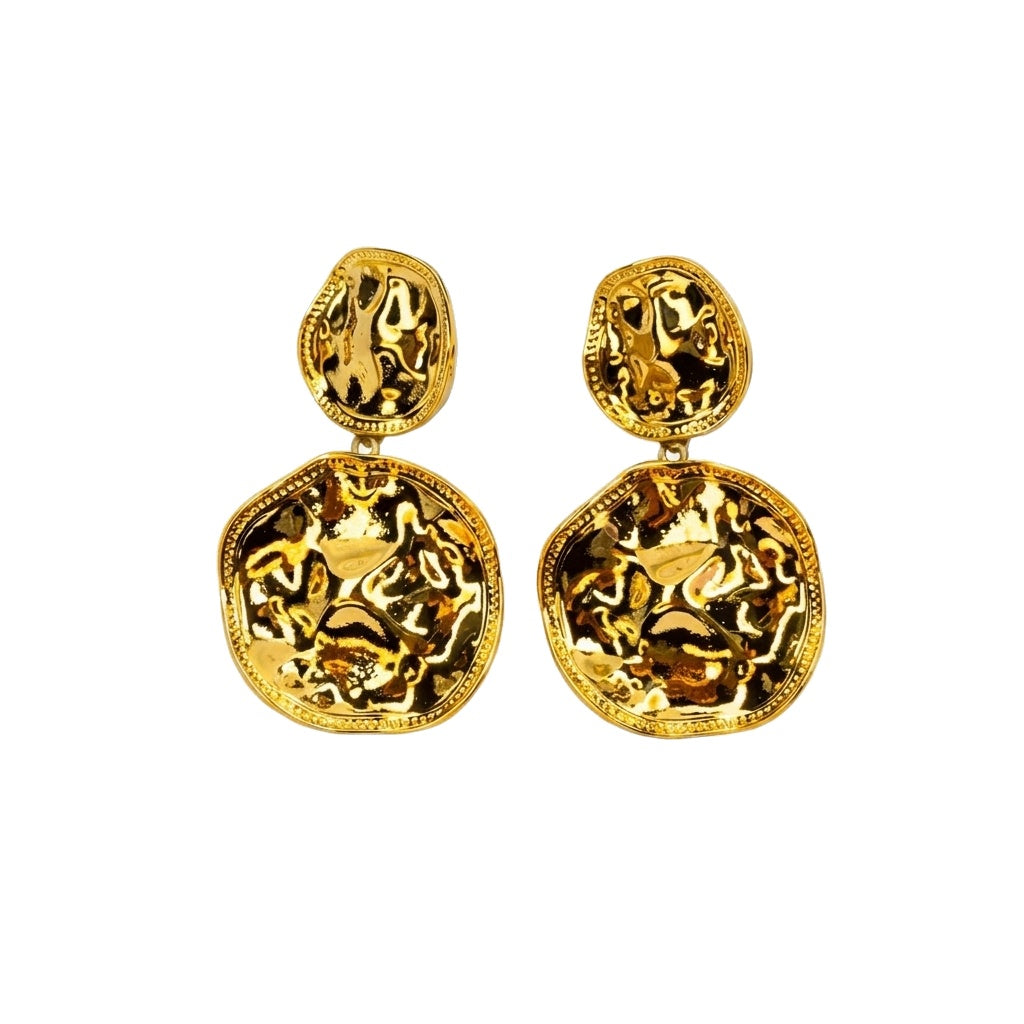 Bold Sculpted Gold Studs Earring