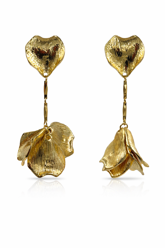 Royal Petalia Golden Statement Earrings