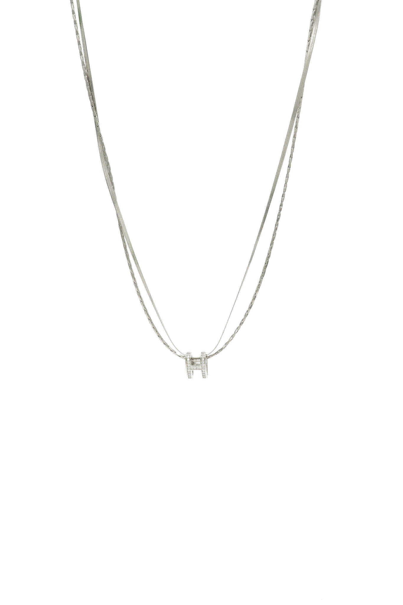 Halo H Pendant Necklace