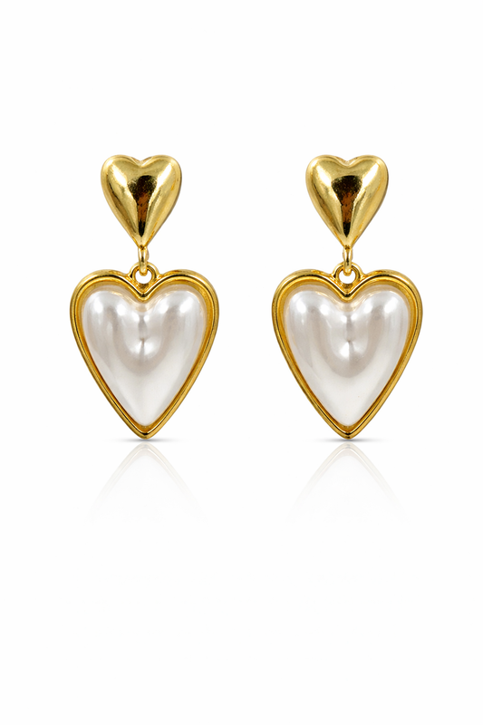 Pearl Glow Heart Earrings