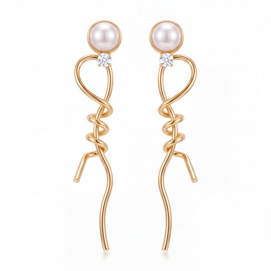 Gold-Tone Angel Wing Outline Statement Earrings