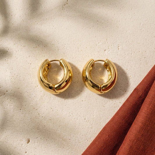 Gold-Tone Chunky Dome Stud Earrings