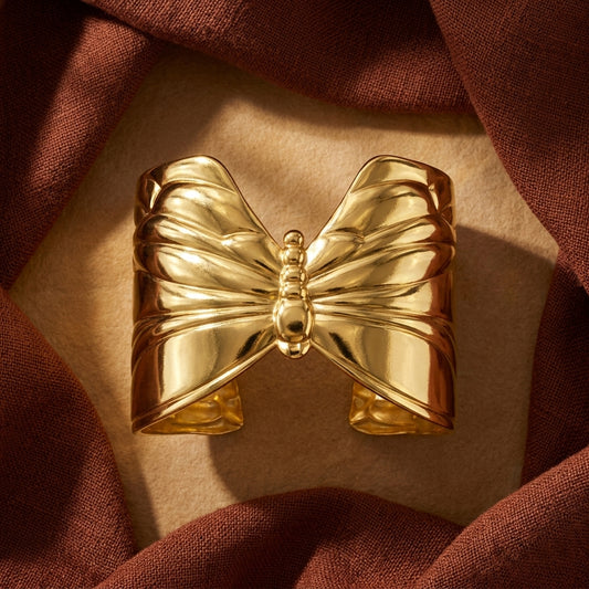 Golden Butterfly Statement Cuff KADA