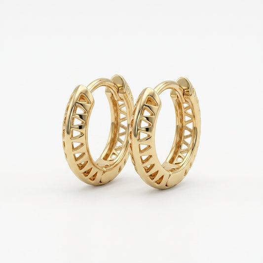 Gold Textured Half Hoop Earrings