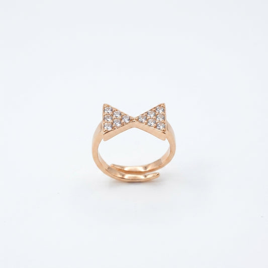 Pusha Rose Gold Latest Stylish Bling Bow Nose Pin