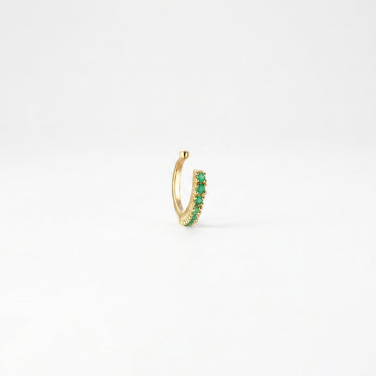 Pusha Rose Gold Stylish Emrald Green Sparkle Nose Ring