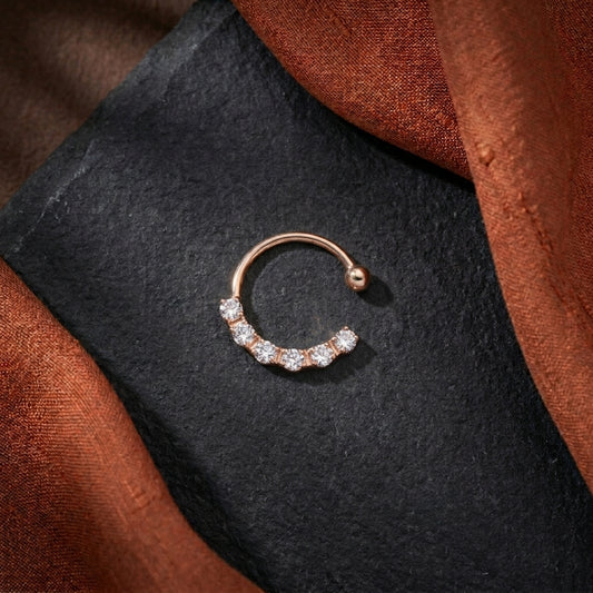 Pusha Stylish Rose Gold Sparkle Nose Pin
