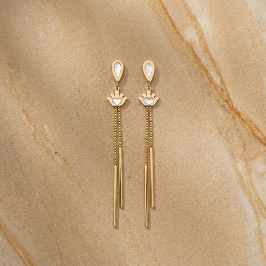 Golden Orbit Climber Earrings
