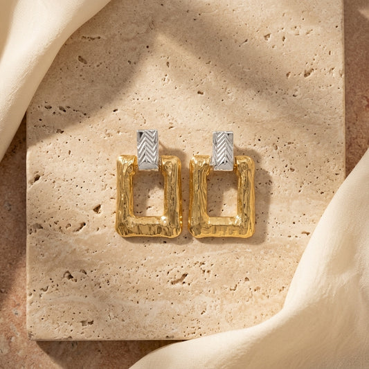 Gilded Geo Textured Earrings