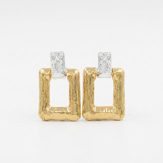 Gilded Geo Textured Earrings