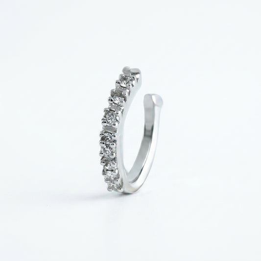 Silver White Sparkle Nose Pin