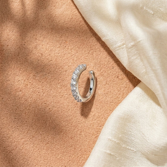 Silver White Sparkle Nose Pin
