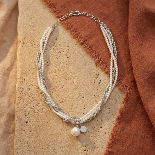 Pearl Twist Charm Necklace