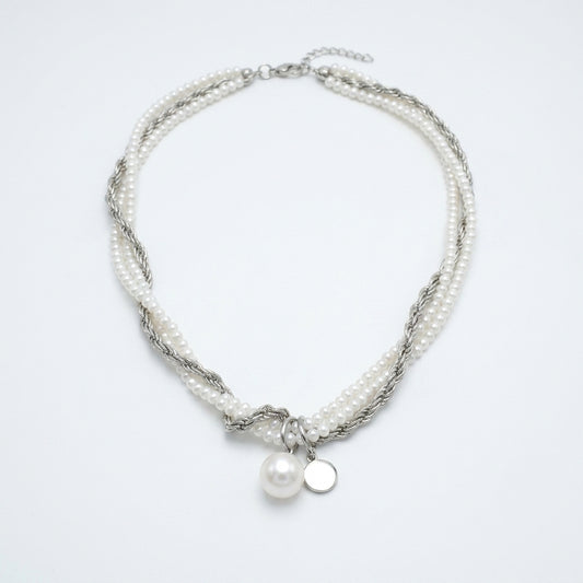 Pearl Twist Charm Necklace