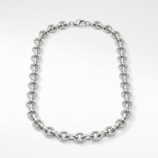 TwistLuxe Silver Knot Necklace