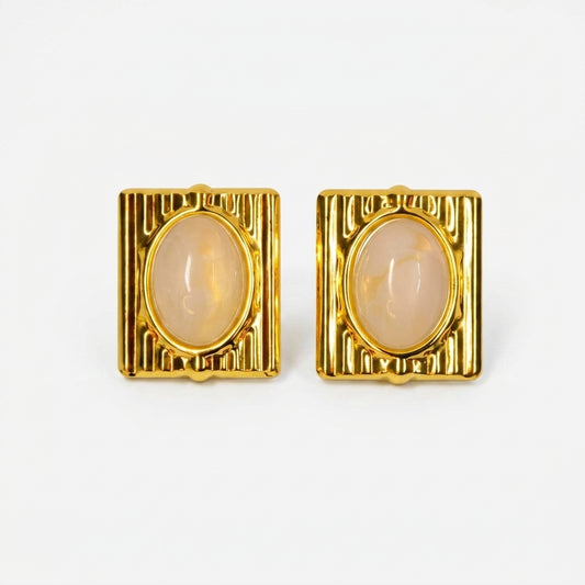 Vintage Glow Oval Earrings