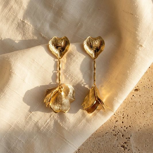 Royal Petalia Golden Statement Earrings