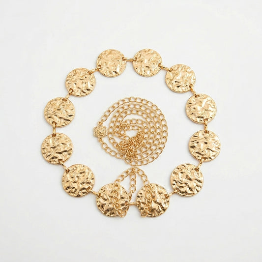 Golden Aura Disc Link Waist Chain Belt