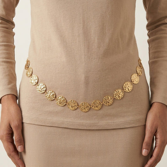 Golden Aura Disc Link Waist Chain Belt