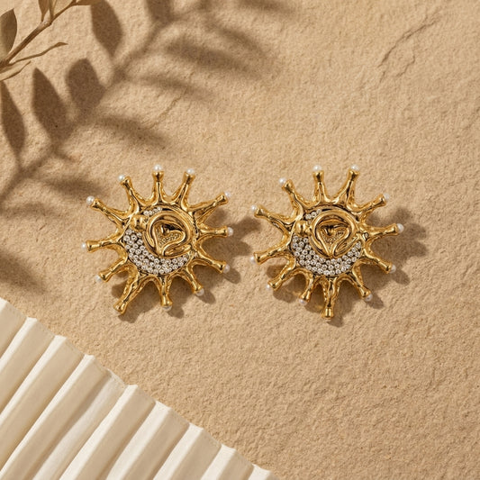 Aurum Pearl Star Glam Studs