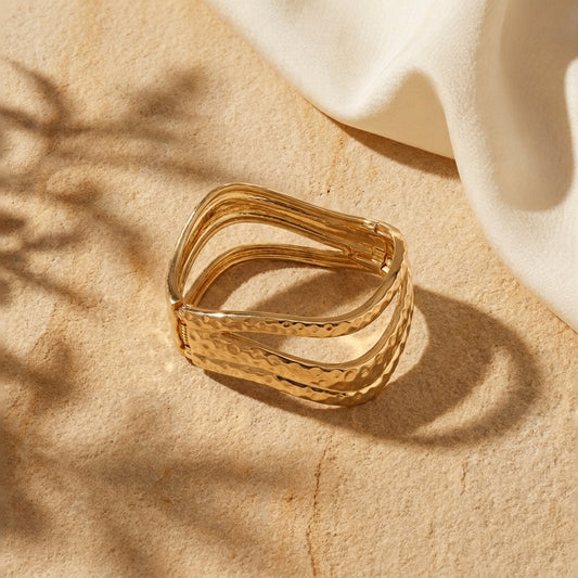 Bold Curve Gold Cuff