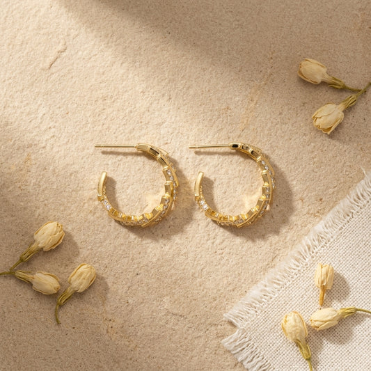 Golden Radiance Crawler Earrings