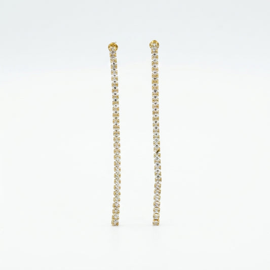 Crystal Cascade Linear Drop Earrings