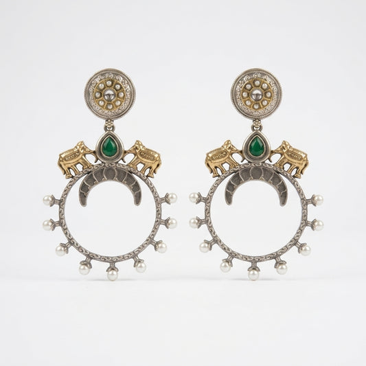 Royal Heritage Oxidized Dangler Earrings