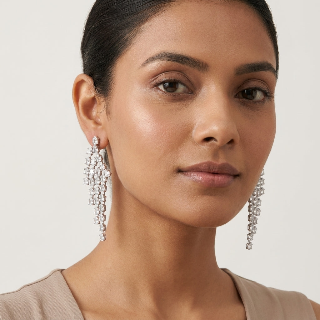 Crystal Tassel Drop Earring - photo 5