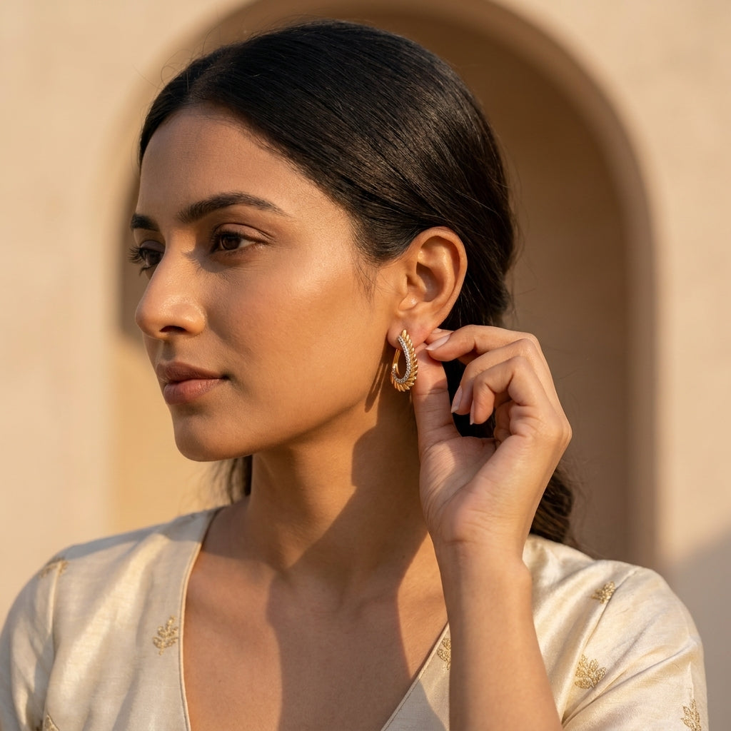 Golden plume Hoops - photo 3
