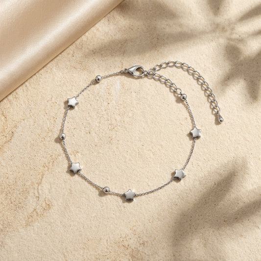 Celestial Star Charm Silver Anklet - photo 2