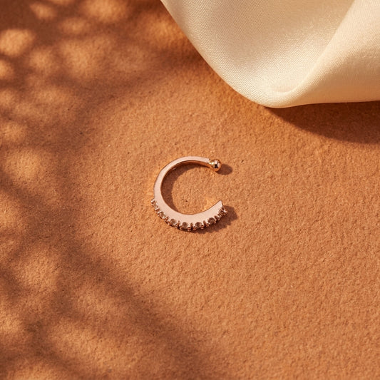 Pusha Stylish Rose Gold Sparkle Nose Pin - photo 2