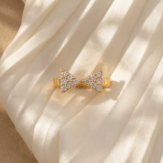Pusha Rose Gold Latest Stylish Bling Bow Nose Pin
