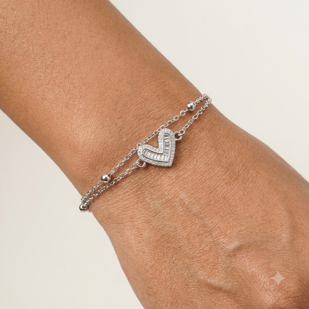 Silver Heartline Bracelet - view 4