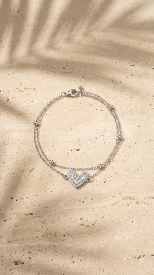 Silver Heartline bracelet