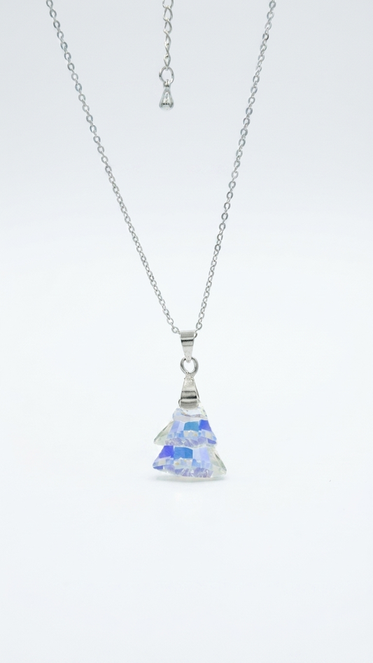 Crystal Pine Charm Pendant Necklace