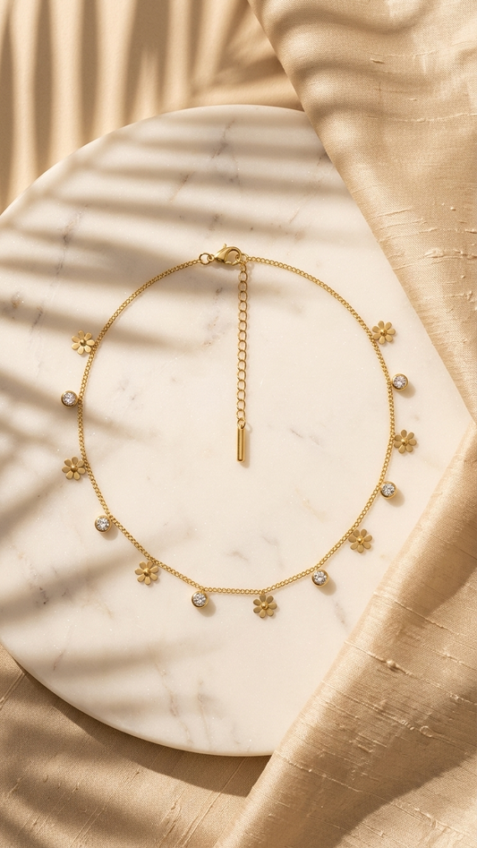 Dainty Daisy Drop Necklace
