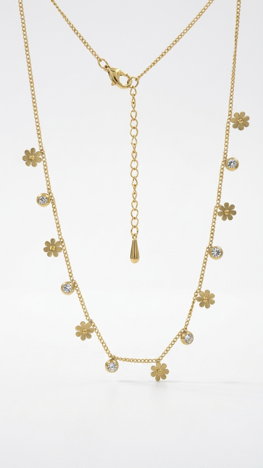 Dainty Daisy Drop Necklace